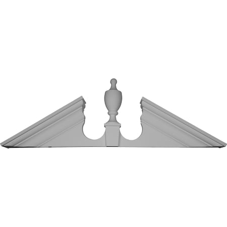 Ekena Millwork 61"W x 20"H x 5/8"P Peaked Cap Urn Pediment PED61X20X00UC